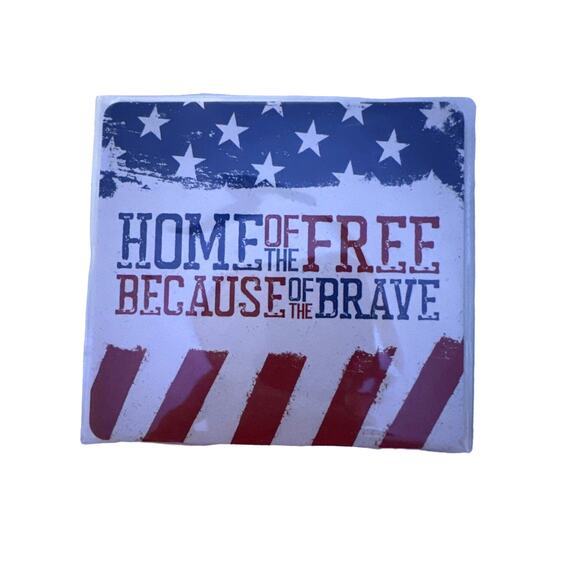 VFW Patriotic Coasters‎ Home of the Free Because of the Brave Set of 2 - Picture 1 of 5